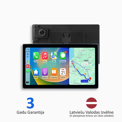 Universāla Automobiļu Multivide ar „Apple CarPlay“, „Android Auto“ un Video Ierakstīšanu (2025. gada Modelis)